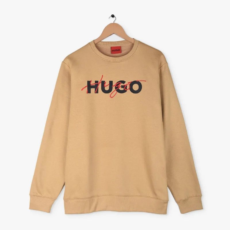 HU - Men 'Beige' Hybrid Logo Fleece Sweatshirt HU597