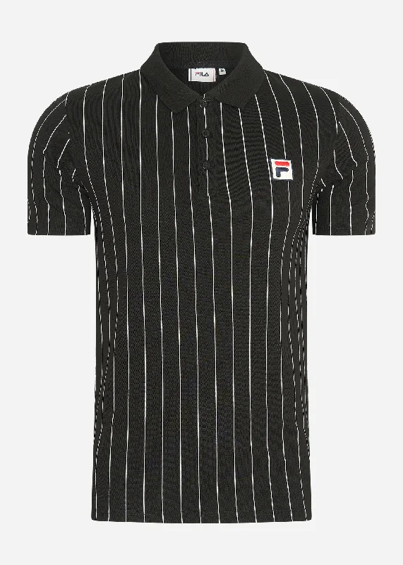 Luckenwalde polo shirt - black bright white striped