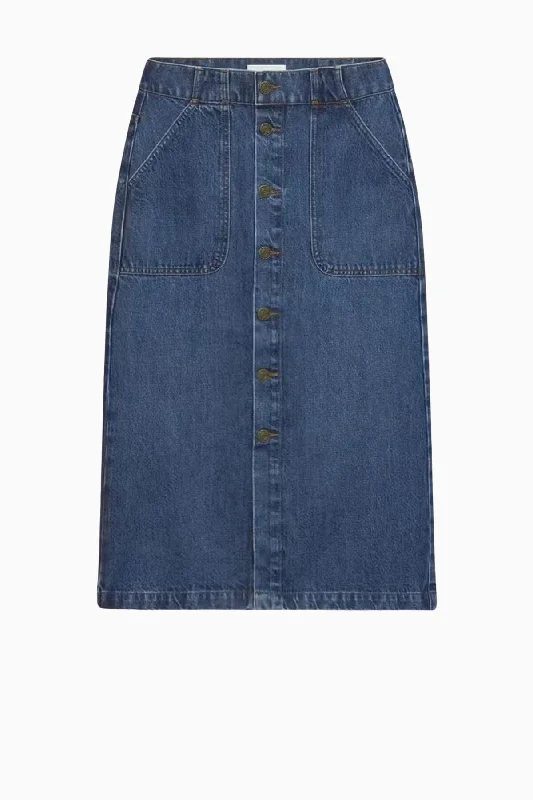 Overstock Clearance Frame Denim Modern Pocket Midi Skirt - October