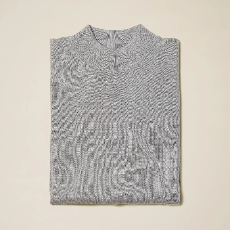 Inserch Cotton Blend Mock Neck Sweater Grey 4308-00033