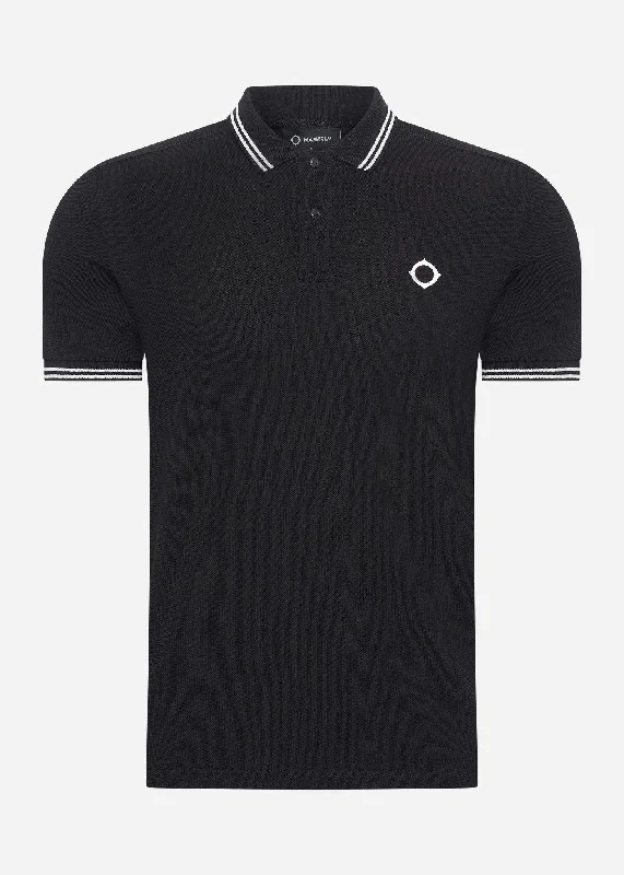 Double tipped polo - black