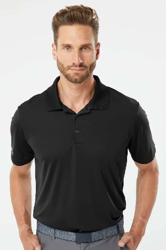 Adidas Mens Performance UPF 50+ Short Sleeve Polo Shirt - Black