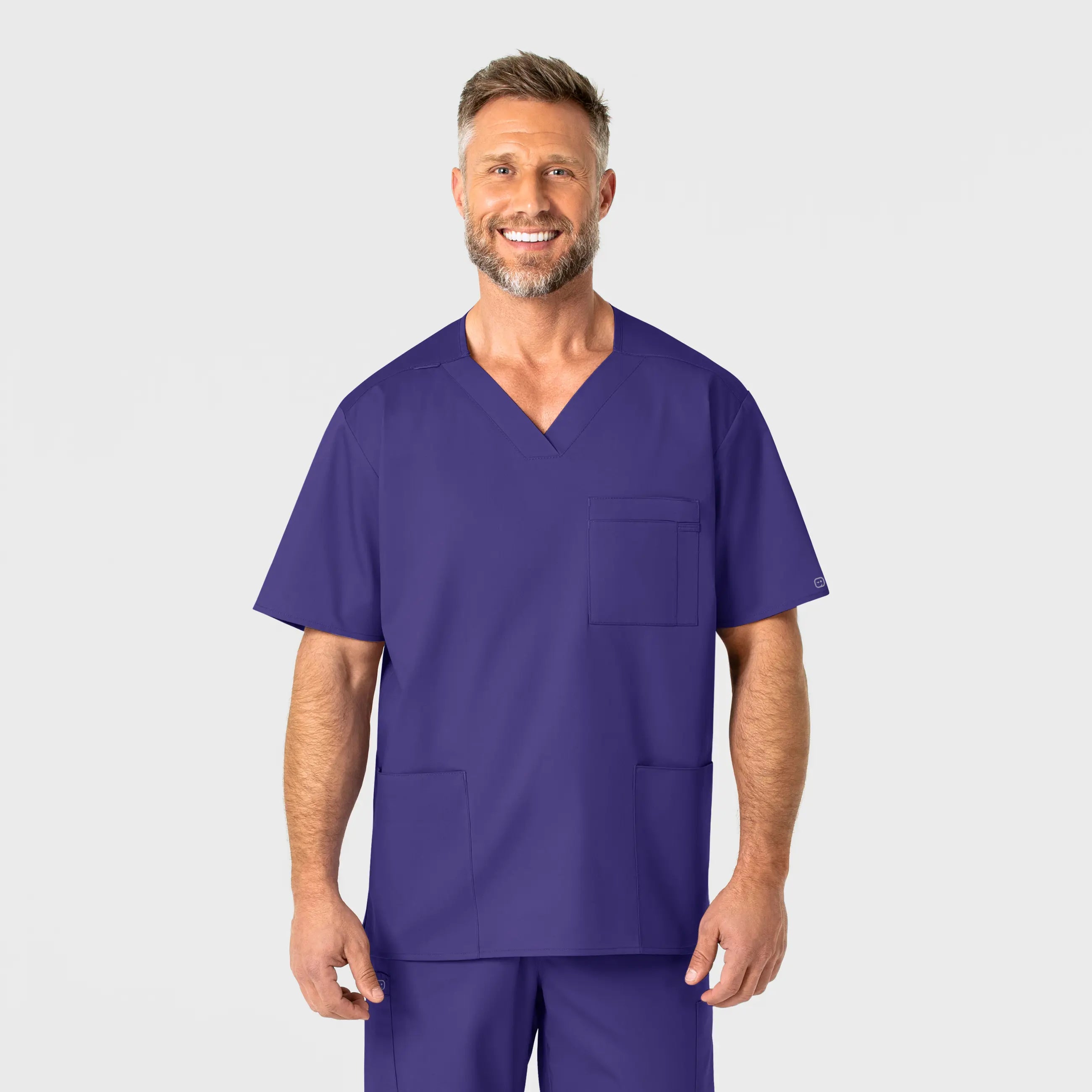 Wink Men's WonderWORK V-Neck Scrub Top - Grape