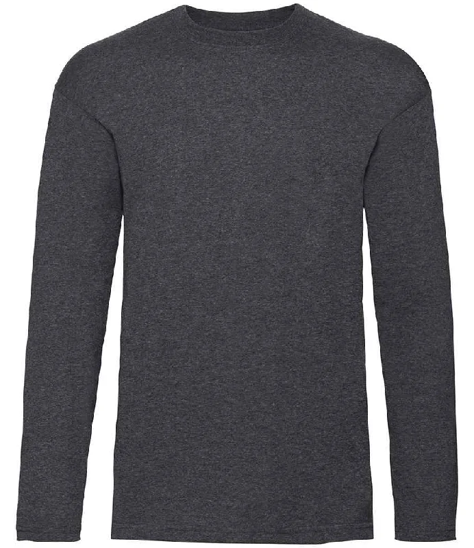 Fruit of the Loom Long Sleeve Value T-Shirt | Dark Heather