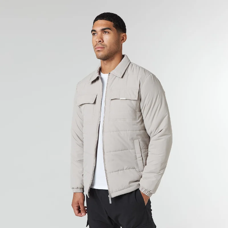 Quilted Overshirt Jacket | Stone