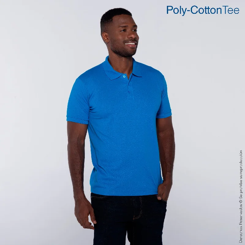 Playera Tipo Polo Piqué para Caballero · 50% Algodón 50% Poliéster · Color Turquesa