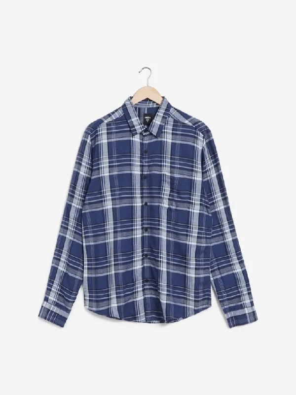 Nuon Indigo Checkered Slim-Fit Shirt