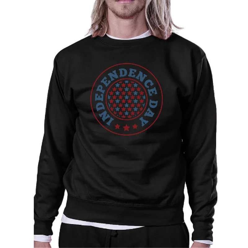 Independence Day Unisex Graphic Sweatshirt Black Crewneck Pullover