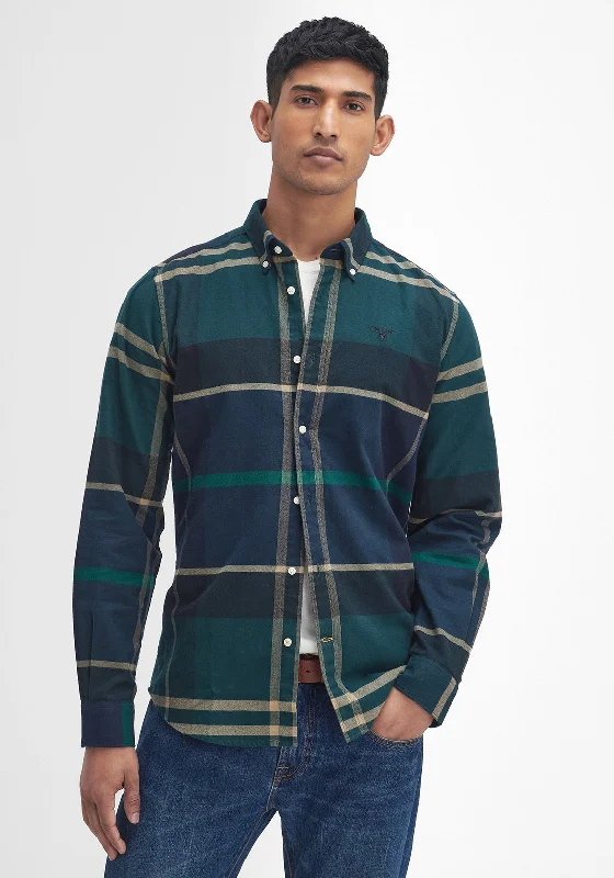 Barbour Men’s Iceloch Tailored Tartan Shirt, Green Loch