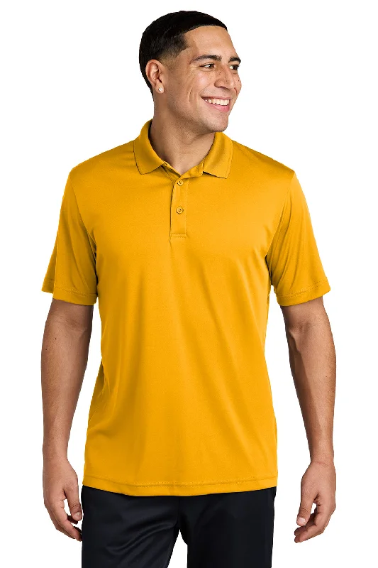 Sport-Tek Mens Competitor Moisture Wicking Short Sleeve Polo Shirt - Gold