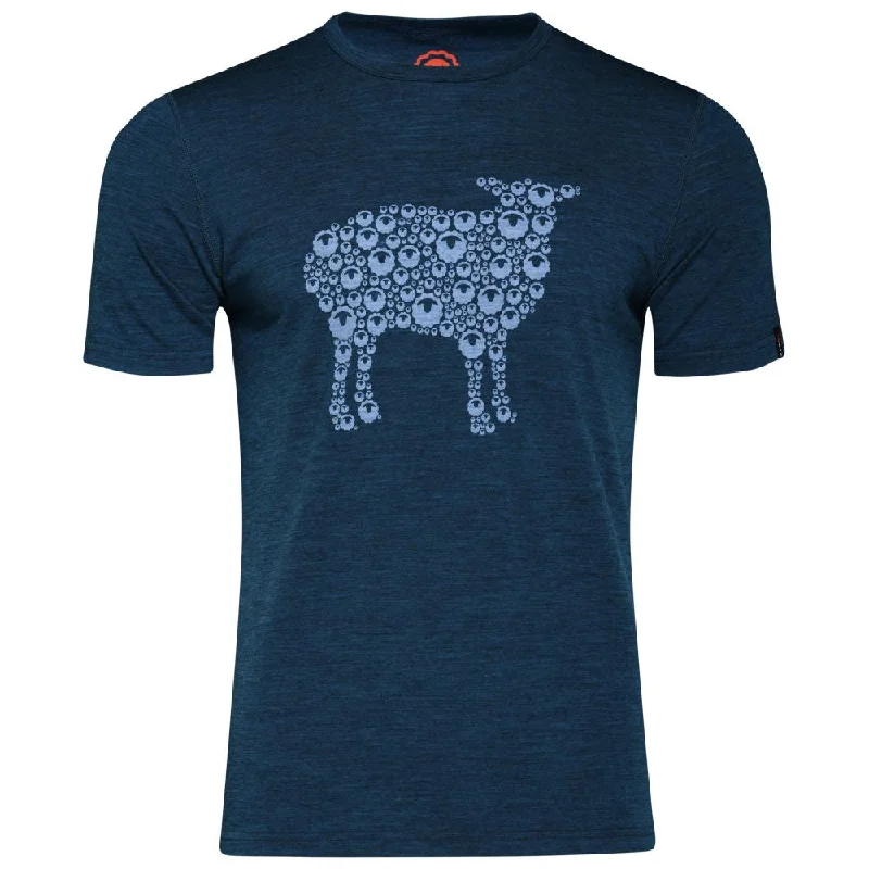 Mens Merino 150 Sheep Tee (Petrol/Sky)