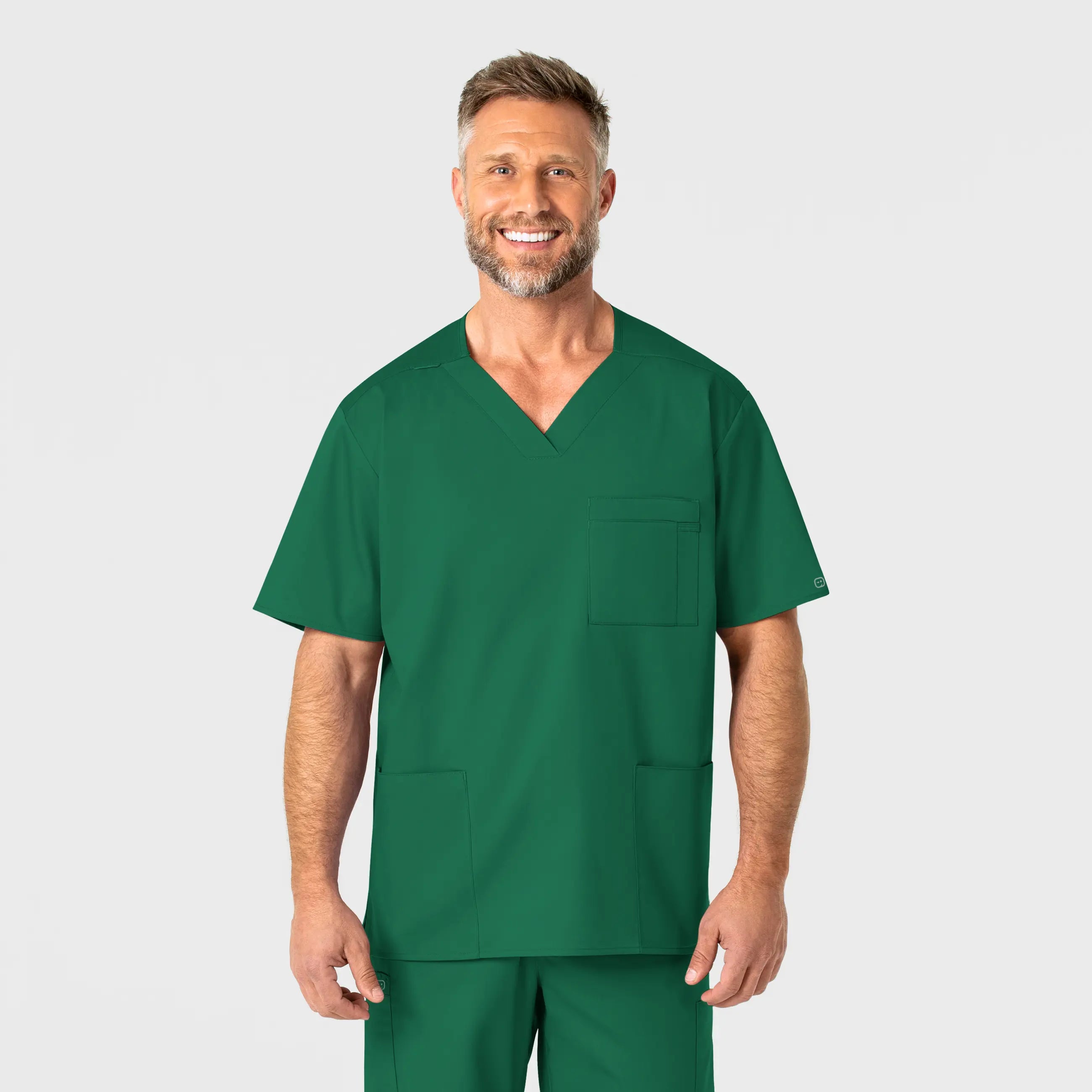 Wink Men's WonderWORK V-Neck Scrub Top - Hunter