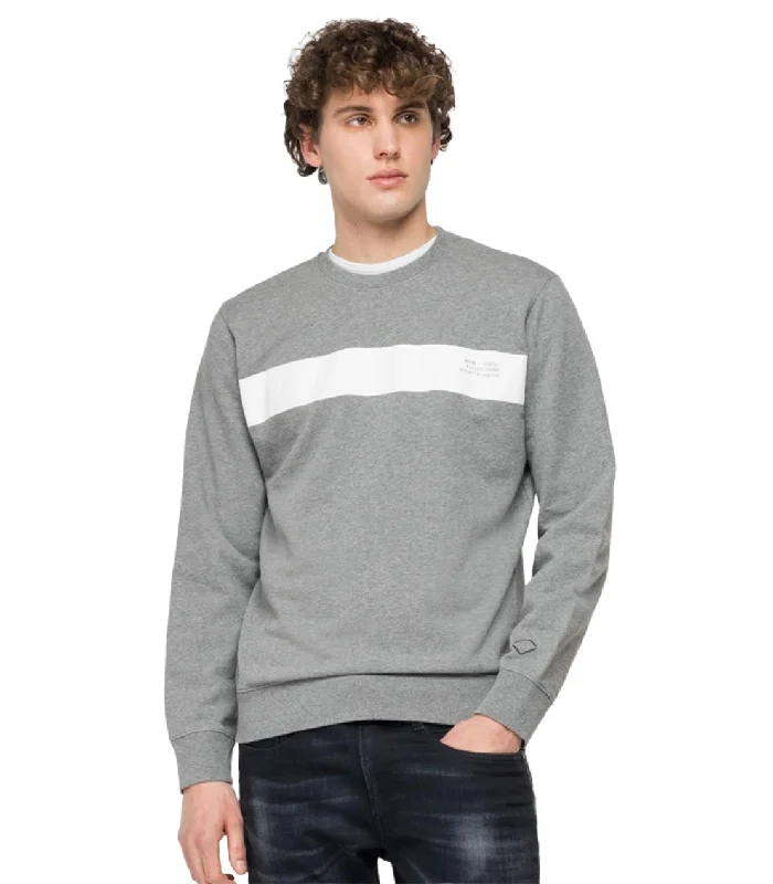 ID30348-Replay Grey Logo Sweatshirt