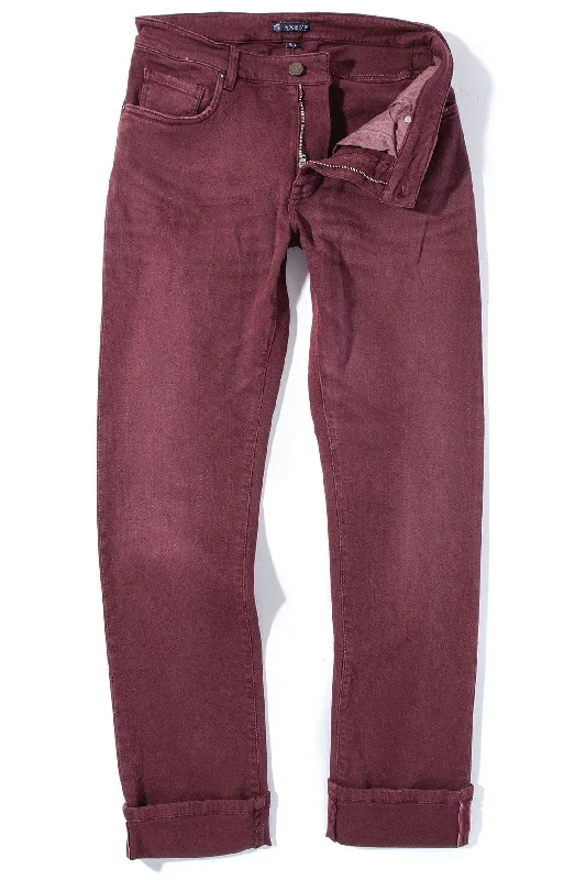 Tucson Selvedge Denim In Bordeaux