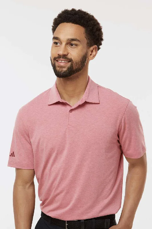 Adidas Mens Short Sleeve Polo Shirt - Pink Strata Melange