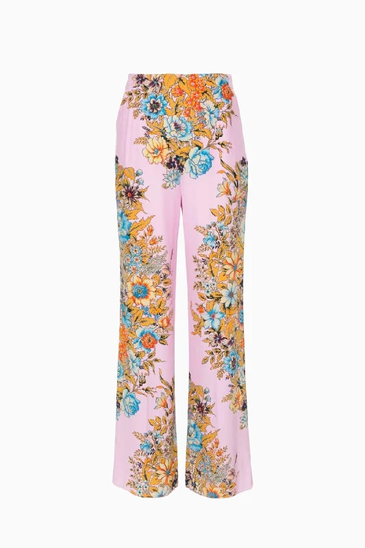 Exclusive Weekend Offers Inside Etro Floral Silk Pyjama Pant - Pink Multi