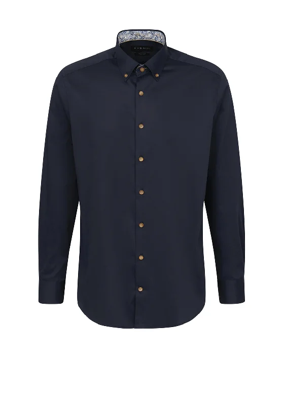 Bugatti Contrast Button Shirt, Navy