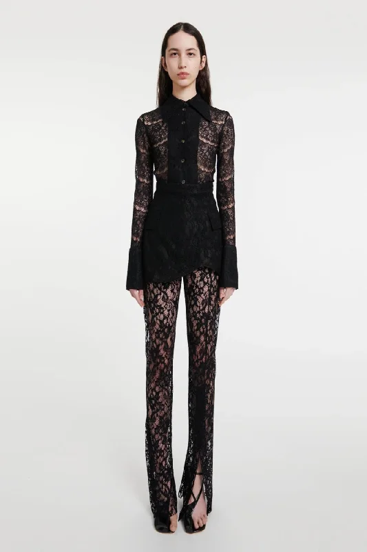 Weekend Savings Delight A.W.A.K.E Mode Lace Basque Trousers - Black
