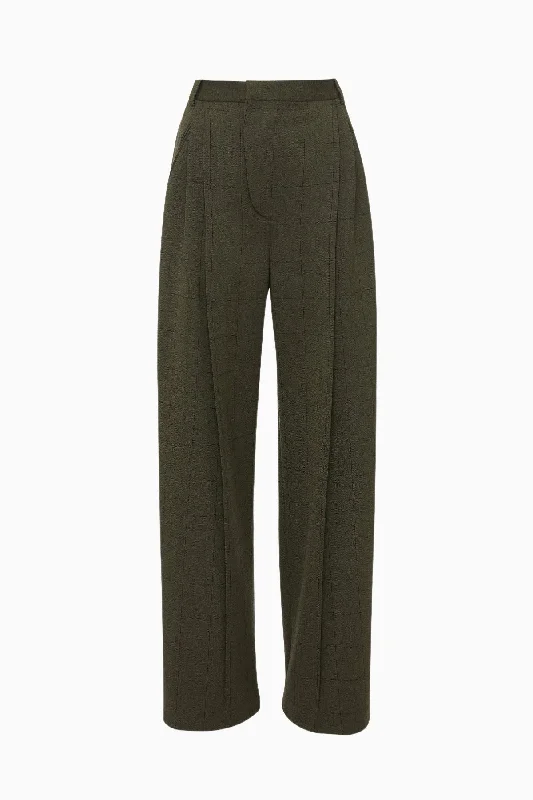 While Supplies Last Victoria Beckham Wide Leg Trouser - Dark Fern