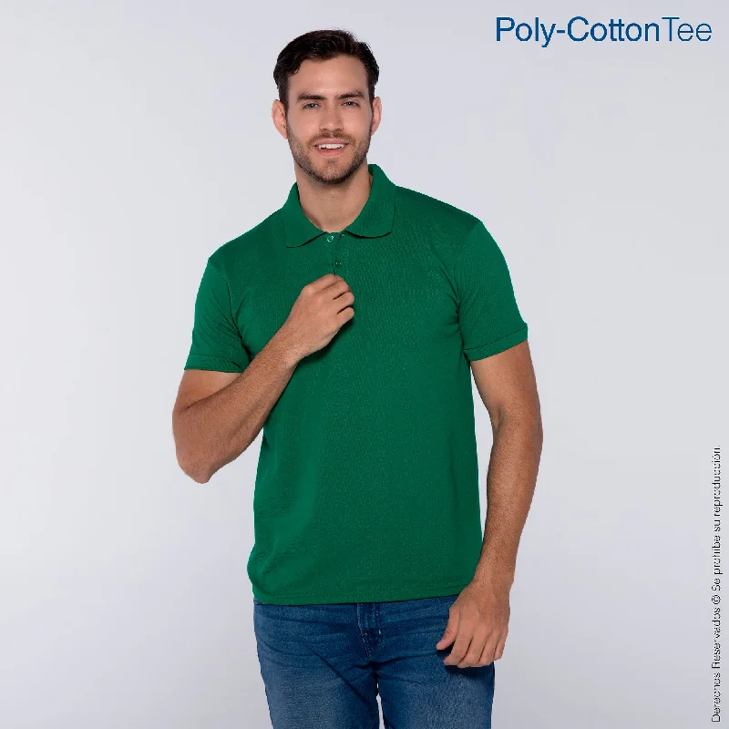 Playera Tipo Polo Piqué para Caballero · 50% Algodón 50% Poliéster · Color Jade