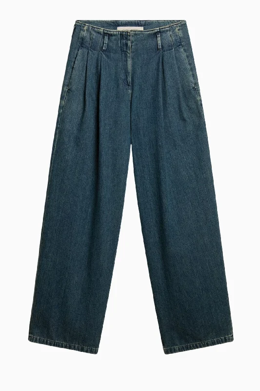 Exclusive Offer Golden Goose Pleated Wide Leg Jean - Medium Wash