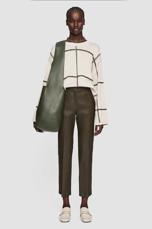 Year-End Clearance Joseph Stretch Leather Coleman Pant - Hass Avocado