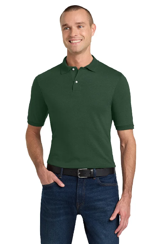 Jerzees Mens SpotShield Stain Resistant Short Sleeve Polo Shirt - Forest Green