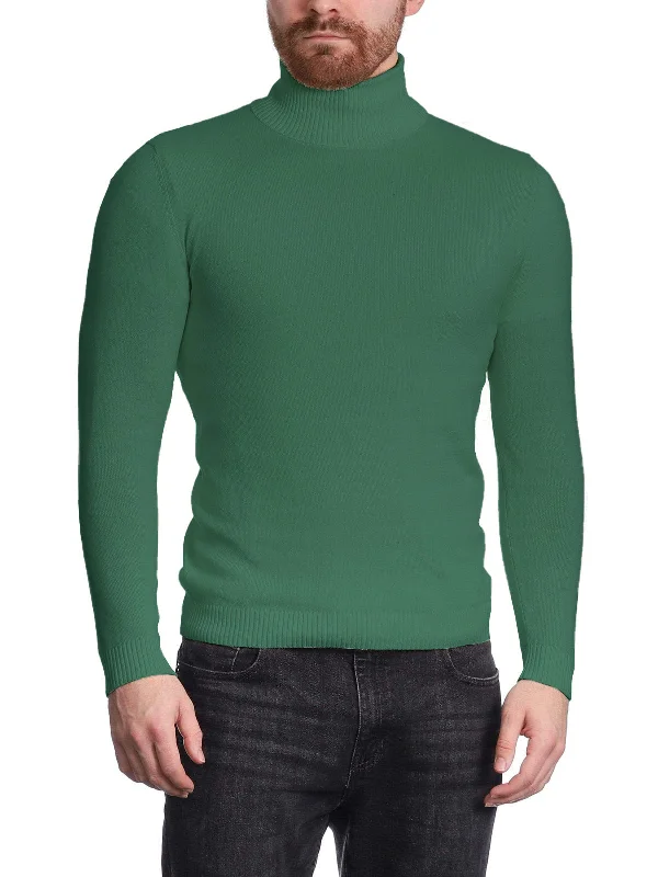 Arthur Black Men's Hunter Green Pullover Cotton Blend Turtleneck Sweater Shirt