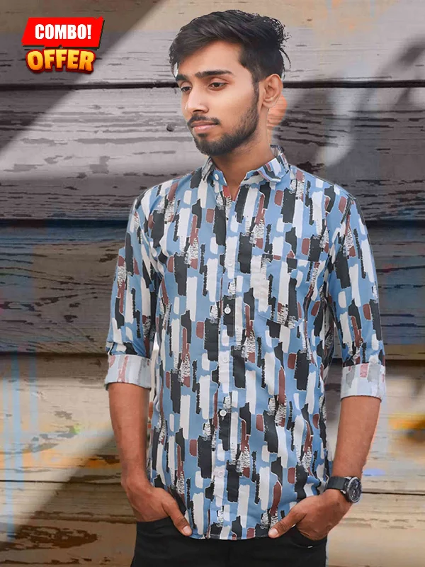 Combo Offer: Full-Sleeve Casual Shirts in Cotton Blend - ₹498