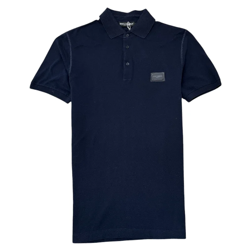 Men's Plaque Logo Polo Shirt Navy Size IT 48 / UK M