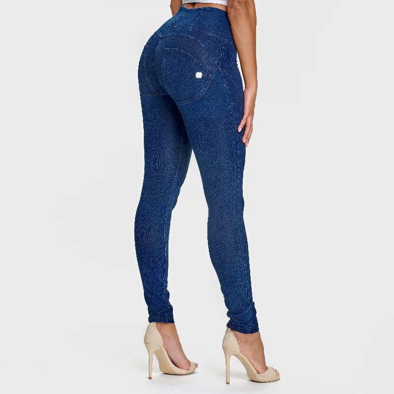 Celebrate the Weekend with Discounts WR.UP® Denim - High Waisted - Full Length - Dark Blue + Blue Stitching
