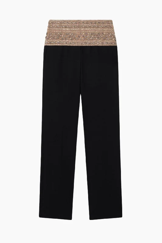 Weekend Discounts to Delight Stella McCartney Crystal Embellished Trousers - Black