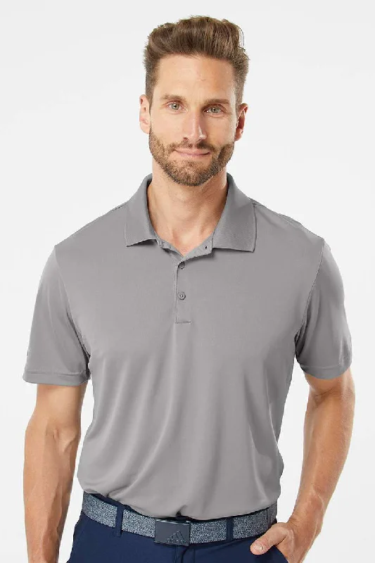 Adidas Mens Performance UPF 50+ Short Sleeve Polo Shirt - Grey