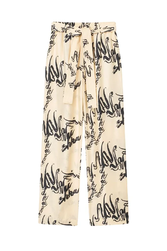 Weekend Discounts Worth Grabbing Nanushka Jadine Calligraphy Print Pant - Cream/ Black