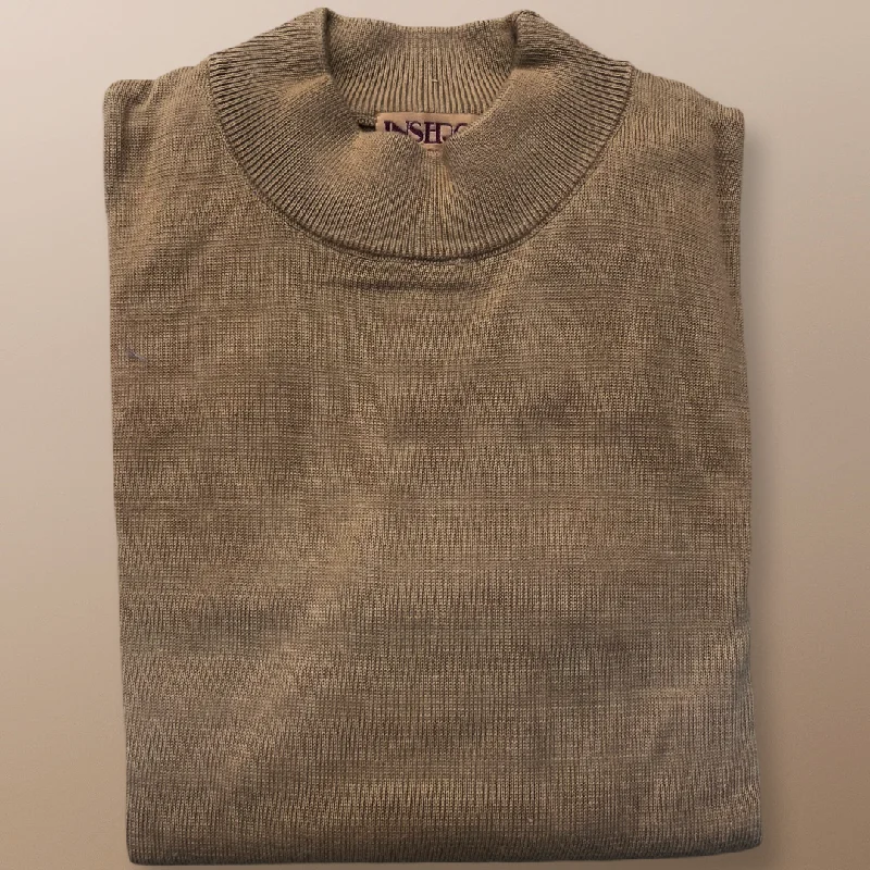 Inserch Cotton Blend Mock Neck Sweater Coffee 4308-00023