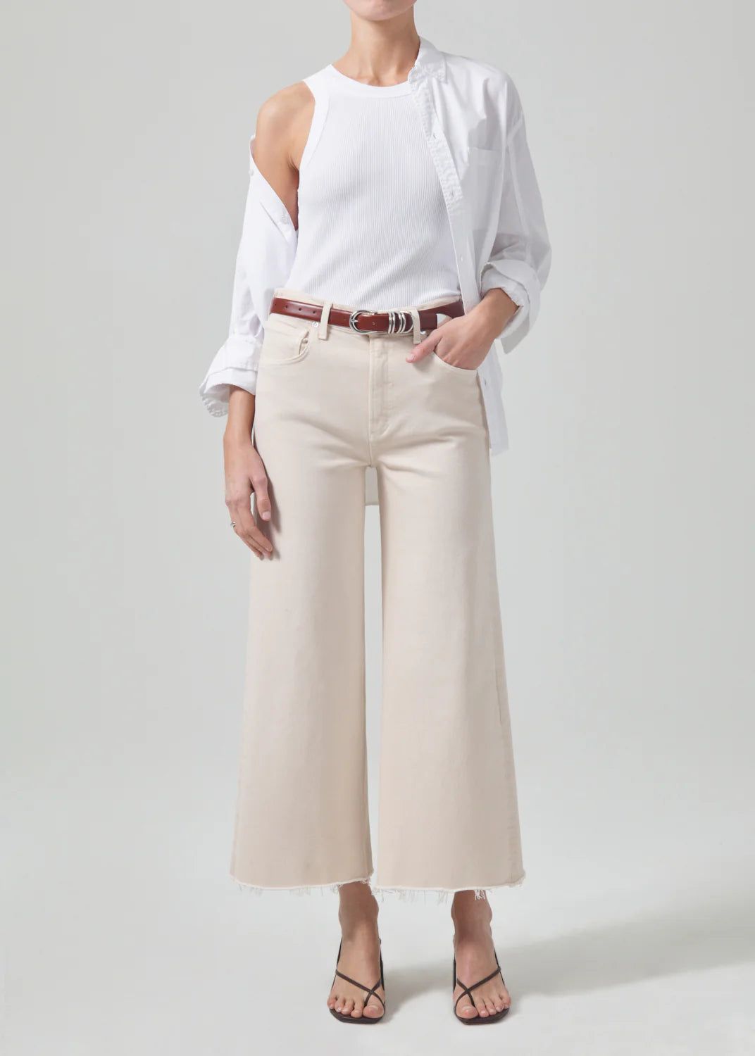 Weekend Discounts You Deserve Lyra Crop Wide Leg ~ Almondette