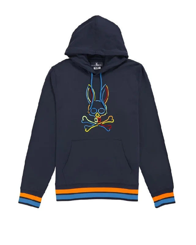 ID40335-Psycho Bunny Navy Neon Glow Hoody