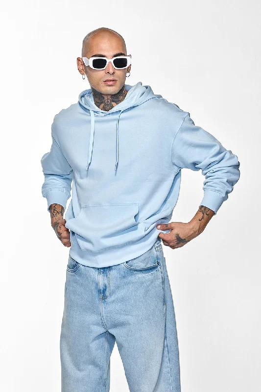 Core Lab Light Blue Solid Hoodie