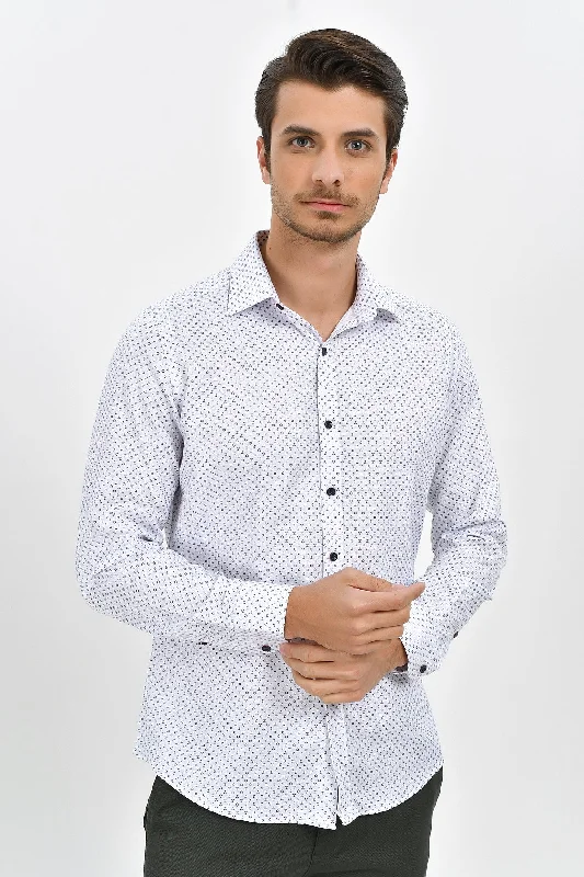 Slim Fit Printed 100% Cotton Blend Casual Shirt