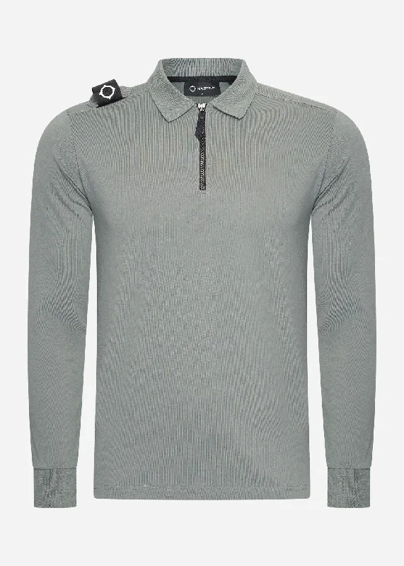 Ls jersey zip polo - sedona grey