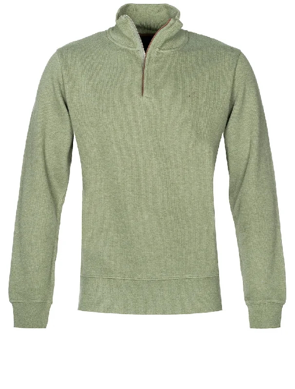 Sacker Rib Half-Zip Sweatshirt Oliv Melange