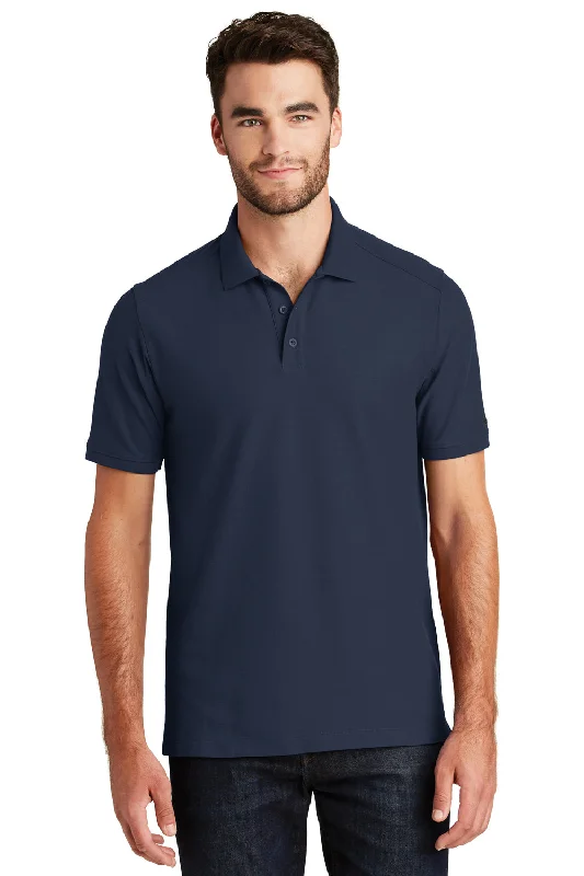 New Era Mens Venue Home Plate Moisture Wicking Short Sleeve Polo Shirt - Navy Blue