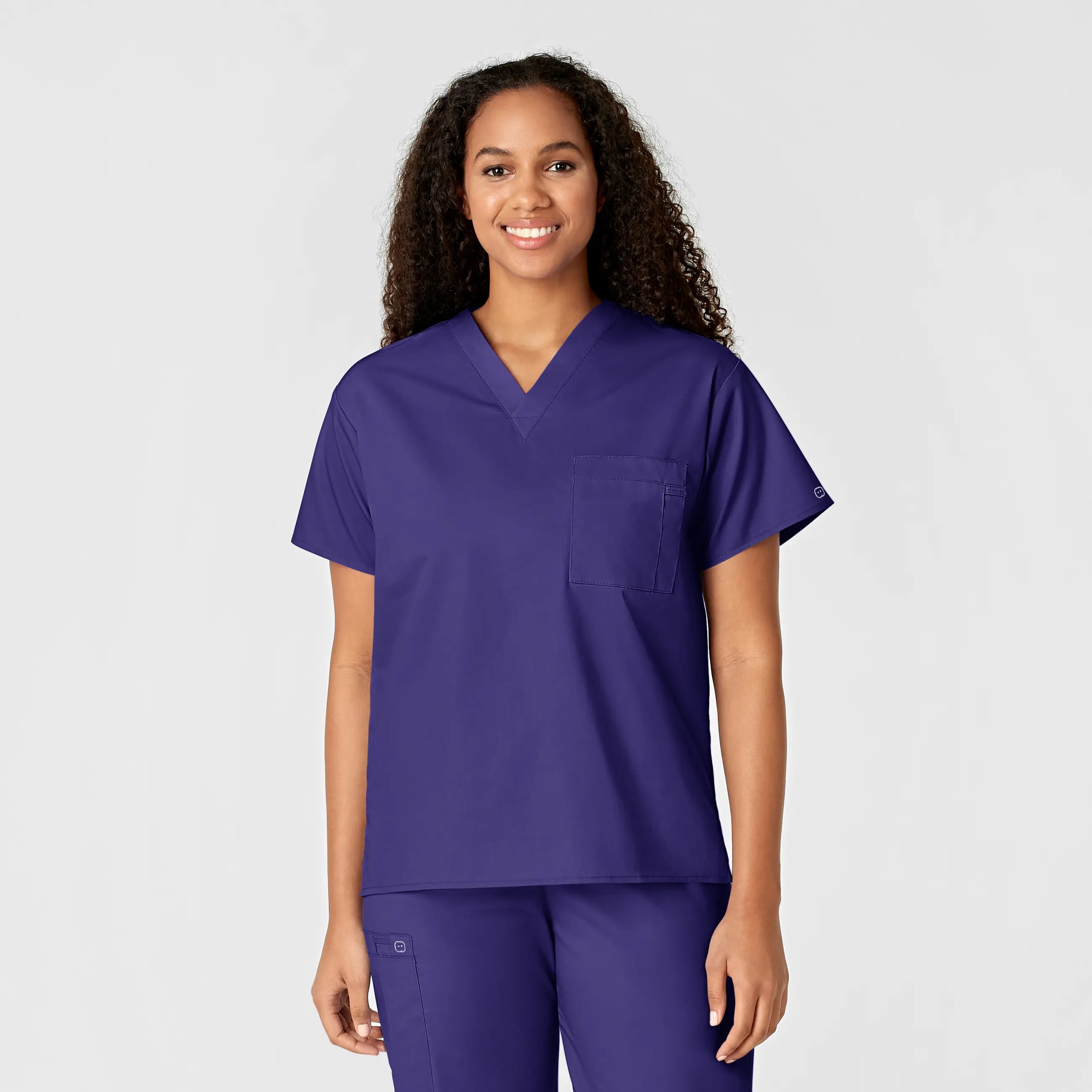 Wink Unisex V-Neck Scrub Top - Grape