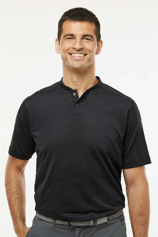 Adidas Mens Sport Collar Short Sleeve Polo Shirt - Black