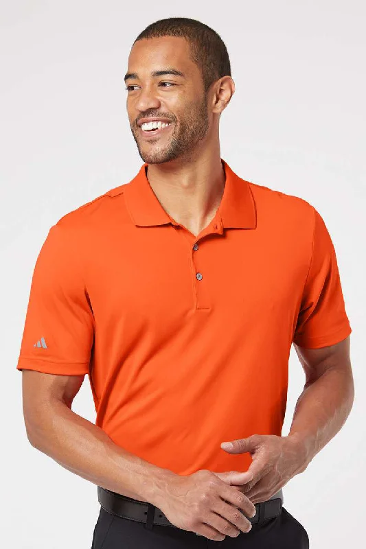 Adidas Mens Performance UPF 50+ Short Sleeve Polo Shirt - Orange