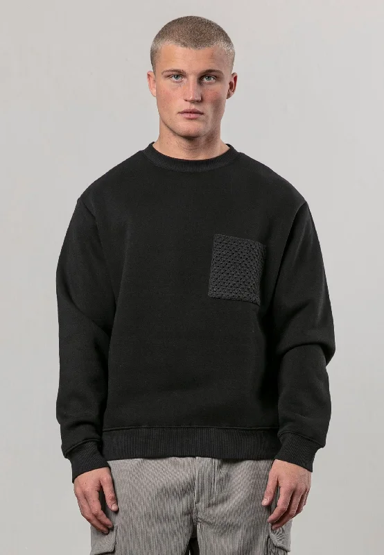 KNIT POCKET SWEAT BLACK