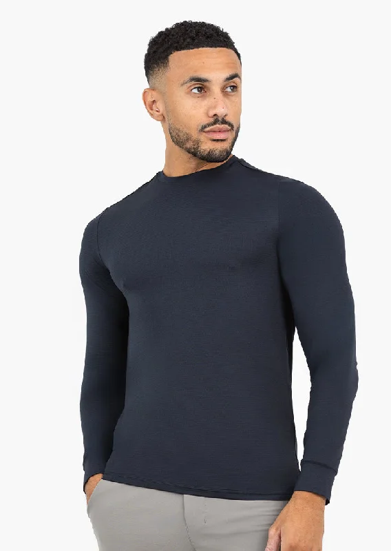 Mens Hybrid Active Long Sleeve Top Style Black