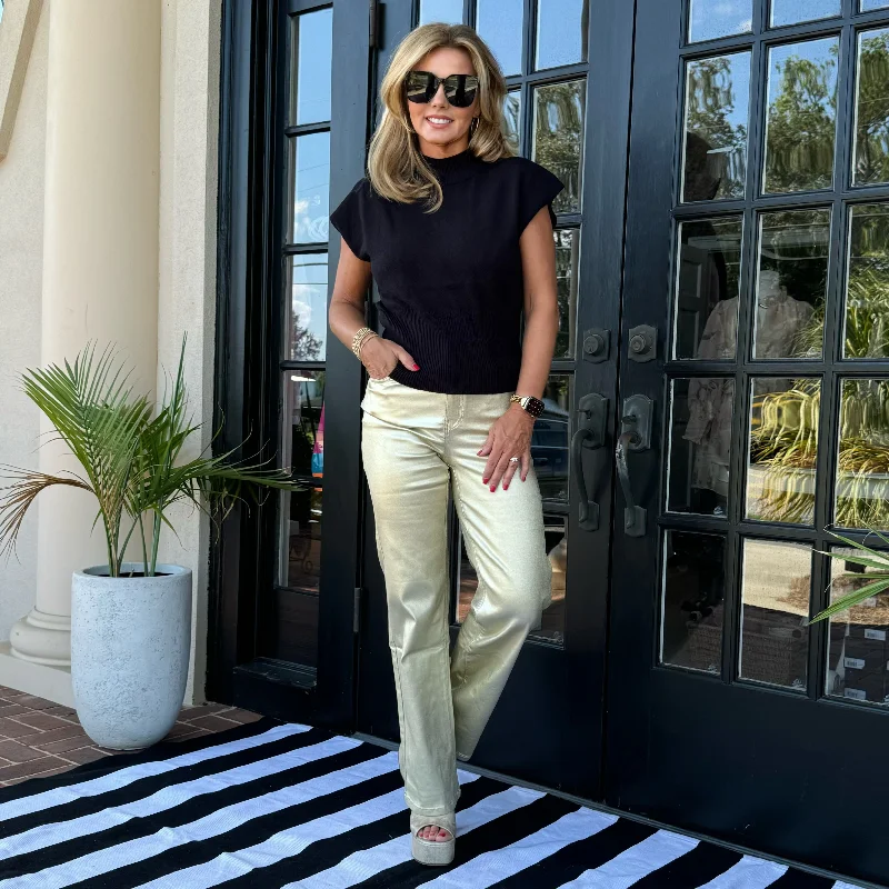 Major Deal Molly Faux Leather Jeans | Gold