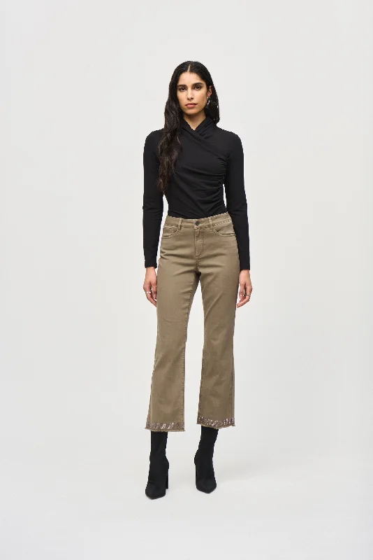 Weekend Specials to Relish Joseph Ribkoff Denim Straight Pants With Frayed Hem