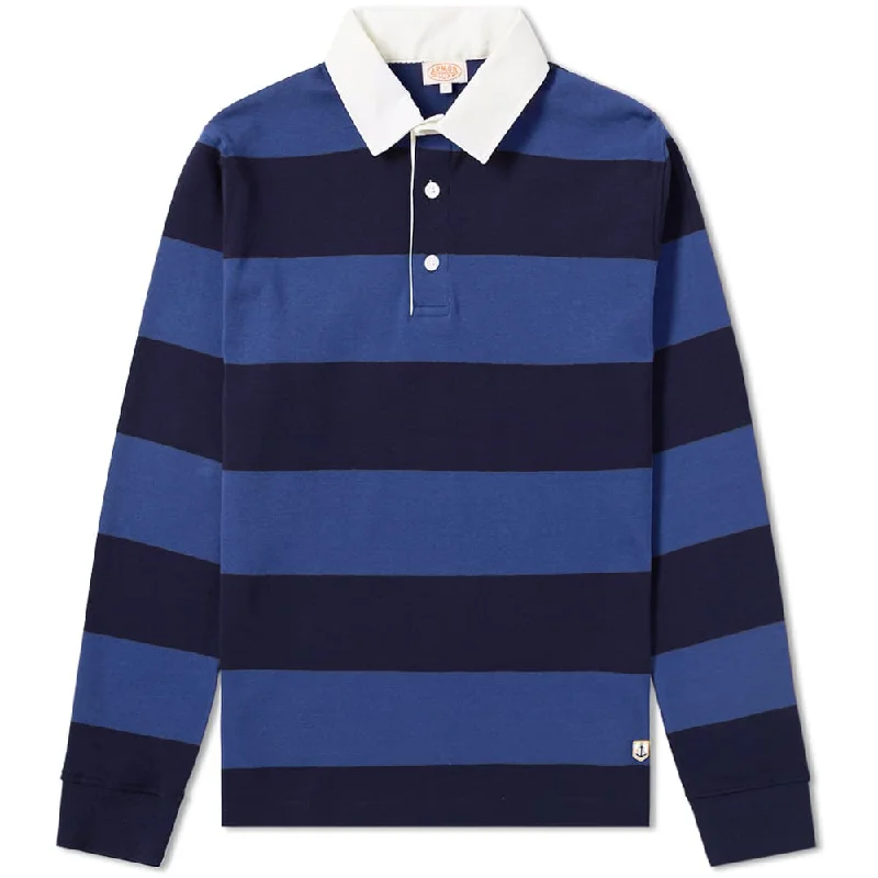 ID6392-Armor Lux Blue & Navy Rugby Shirt